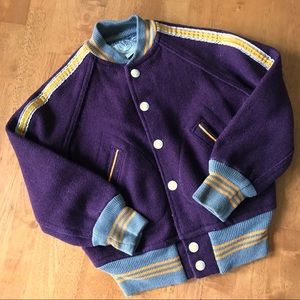 Vintage Kids Maroon & Gold Varsity Jacket